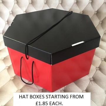 Black Lid, Red Base Hatboxes